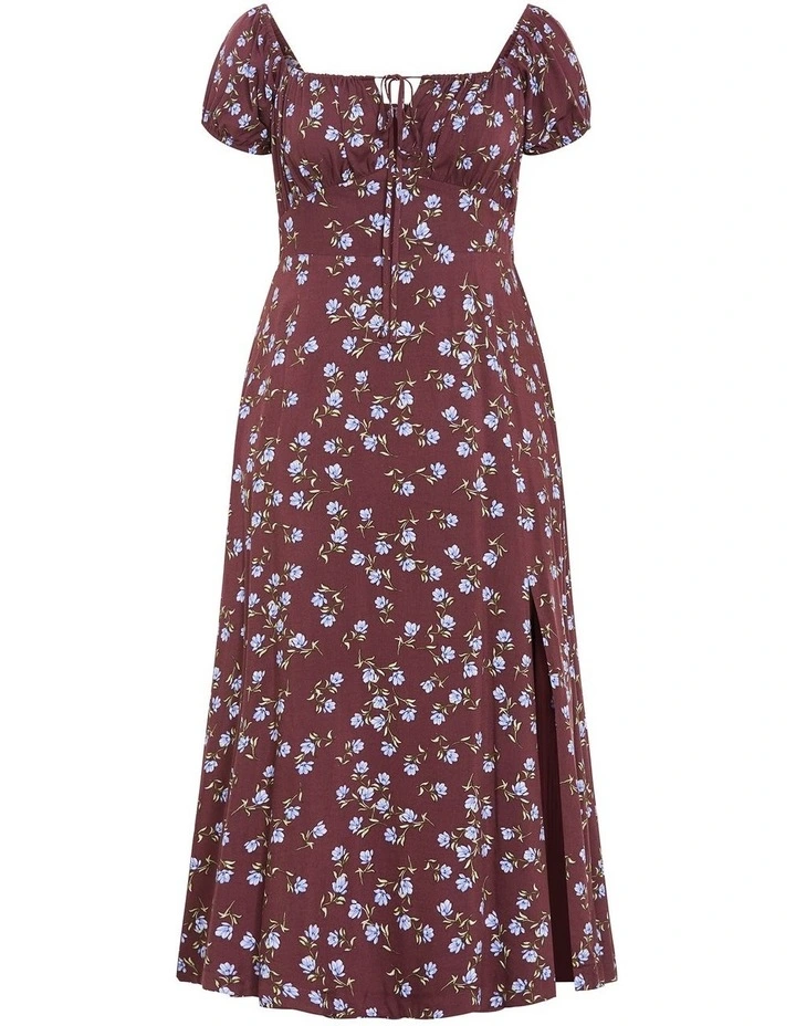 Abbie Print Maxi Dress in Cocoa image 3