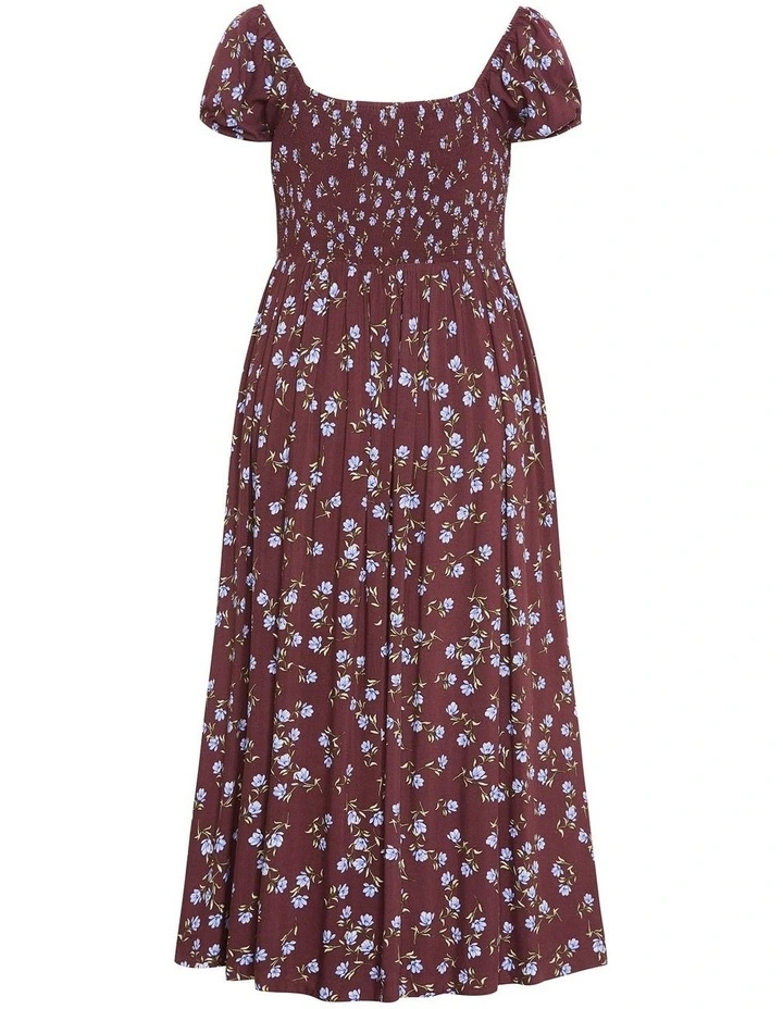 Abbie Print Maxi Dress in Cocoa image 4
