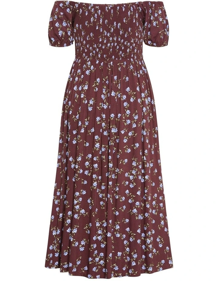 Abbie Print Maxi Dress in Cocoa image 7