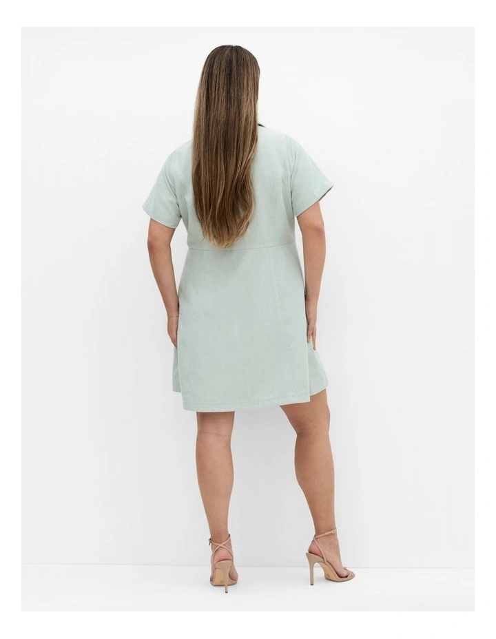 Leia Short Sleeve Mini Dress in Light Sage image 2