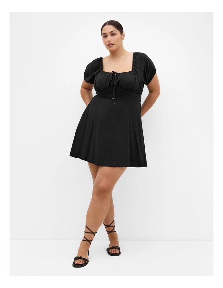 Abbie Short Sleeve Mini Dress in Black image 1