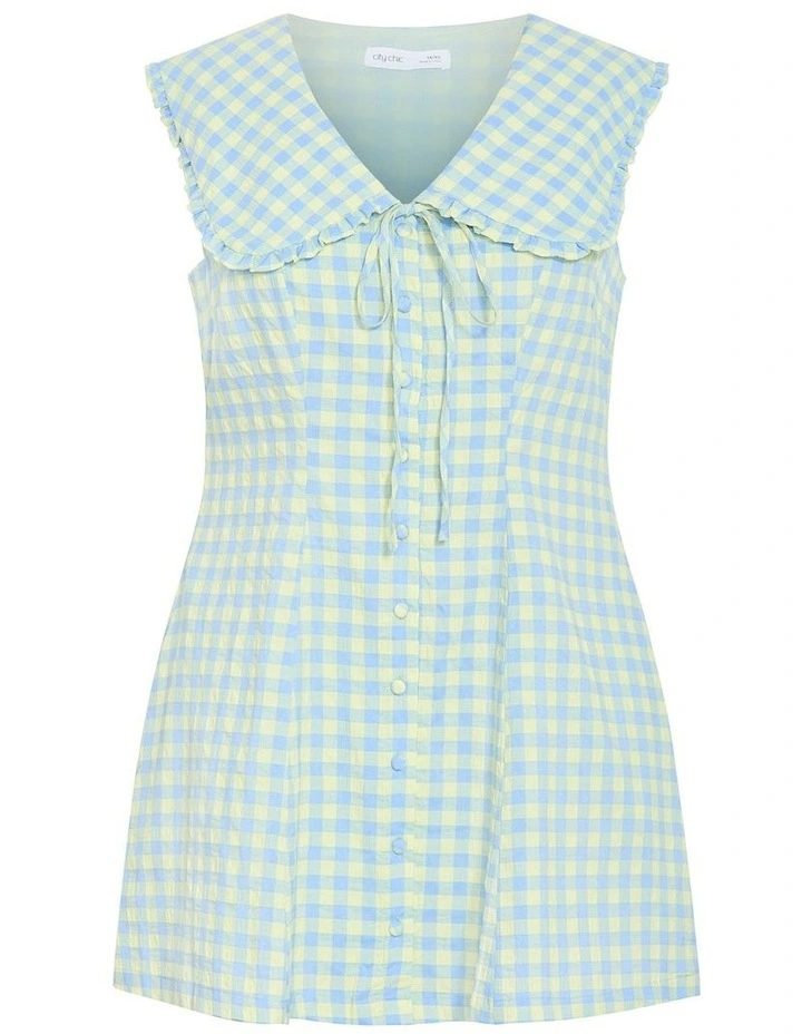 Gingham Girl Mini Dress in Multi image 3