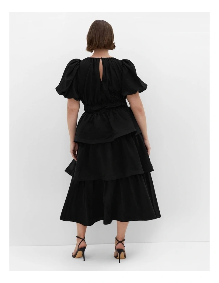 Heavenly Ruffle Maxi Dress in Black image 2