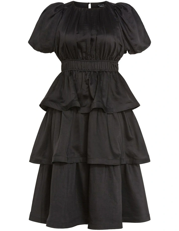 Heavenly Ruffle Maxi Dress in Black image 3