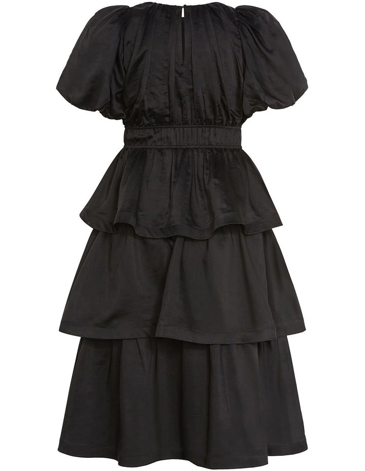 Heavenly Ruffle Maxi Dress in Black image 4