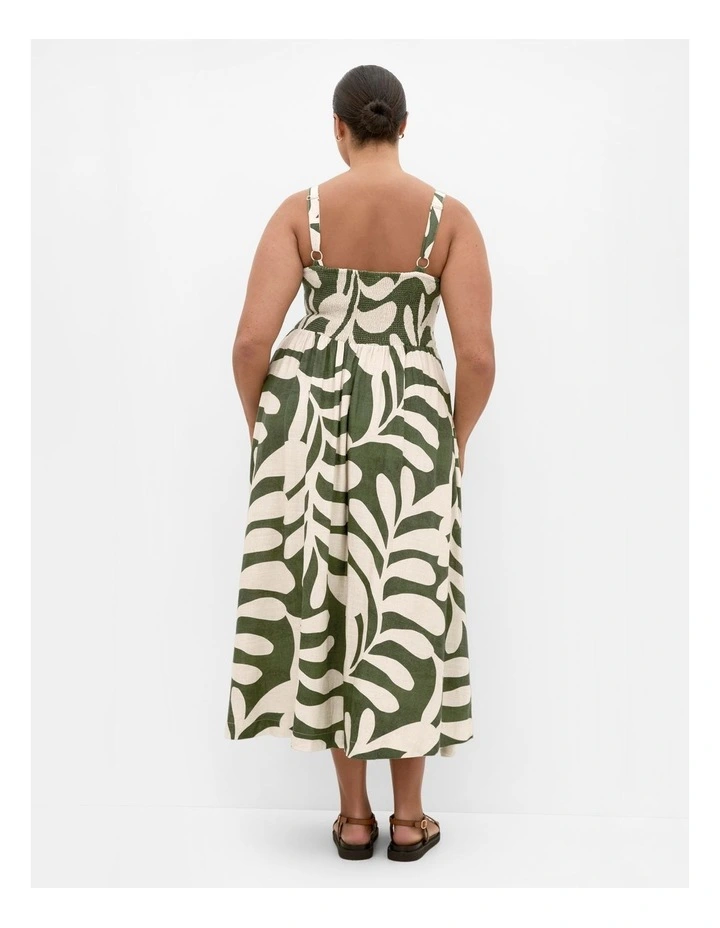 Taranto Print Maxi Dress in Moss image 2