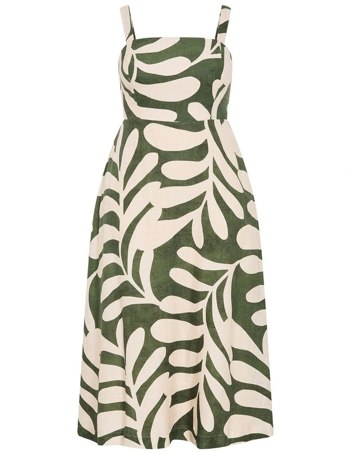 Taranto Print Maxi Dress in Moss image 3