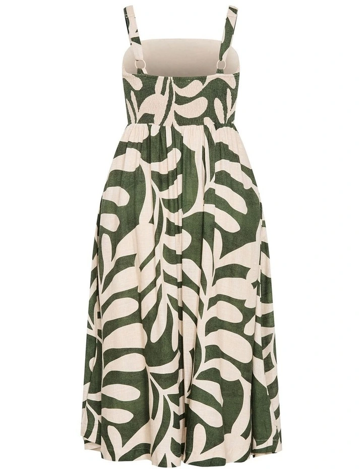 Taranto Print Maxi Dress in Moss image 4