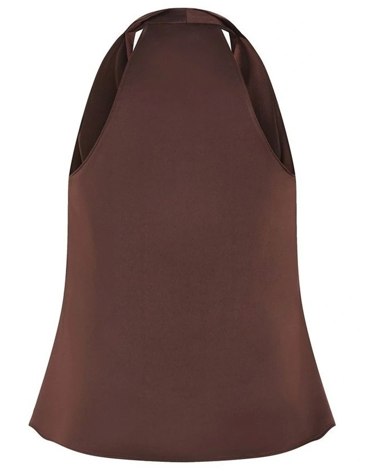 Chloe Cowl Neck Top in Truffle image 4
