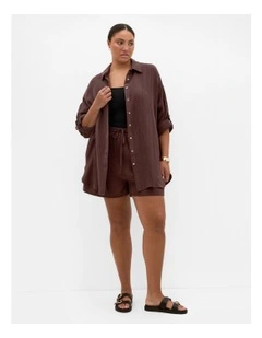 Poolside Cover Up Shirt in Chocolate