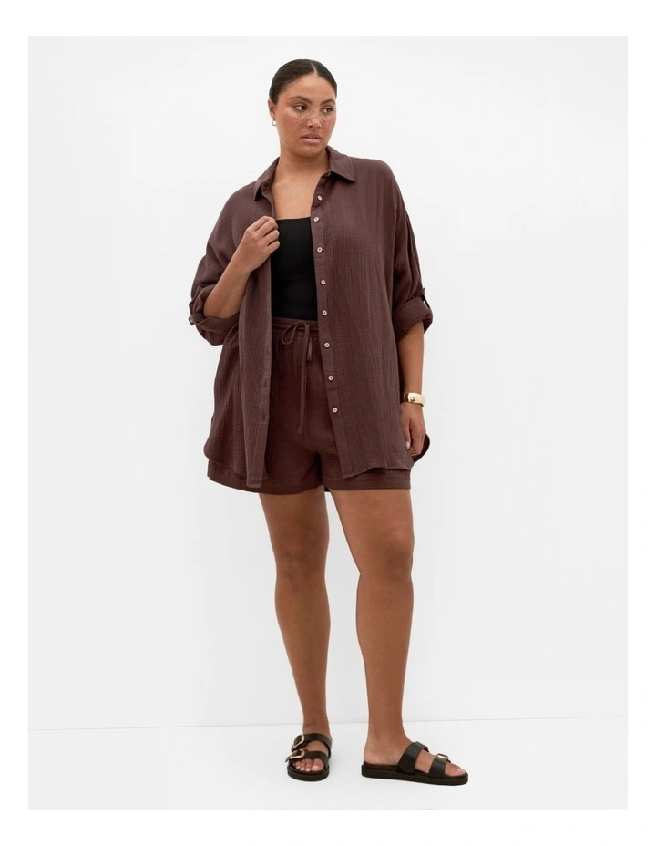 Poolside Cover Up Shirt in Chocolate image 1