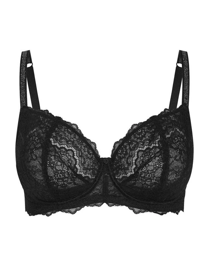 Demi Balconette Underwire Bra in Black image 3