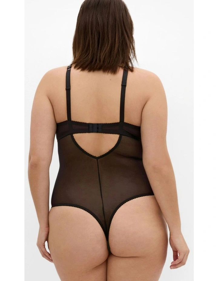 Demi Contour Underwire Bodysuit in Black image 2