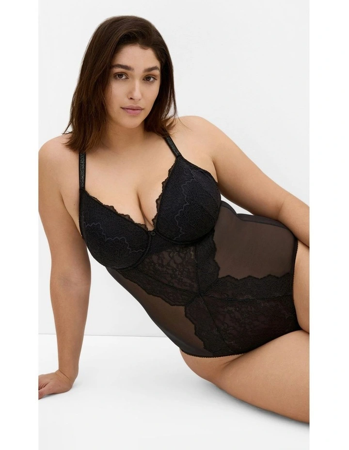 Demi Contour Underwire Bodysuit in Black image 4