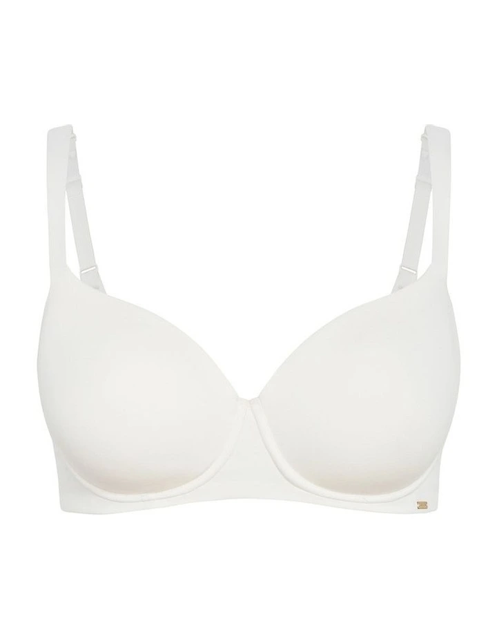 Smooth Cotton T-shirt Bra in Ivory image 3