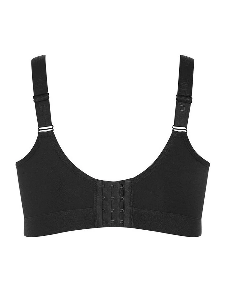 Luxe Cotton Wireless Bra in Black image 4
