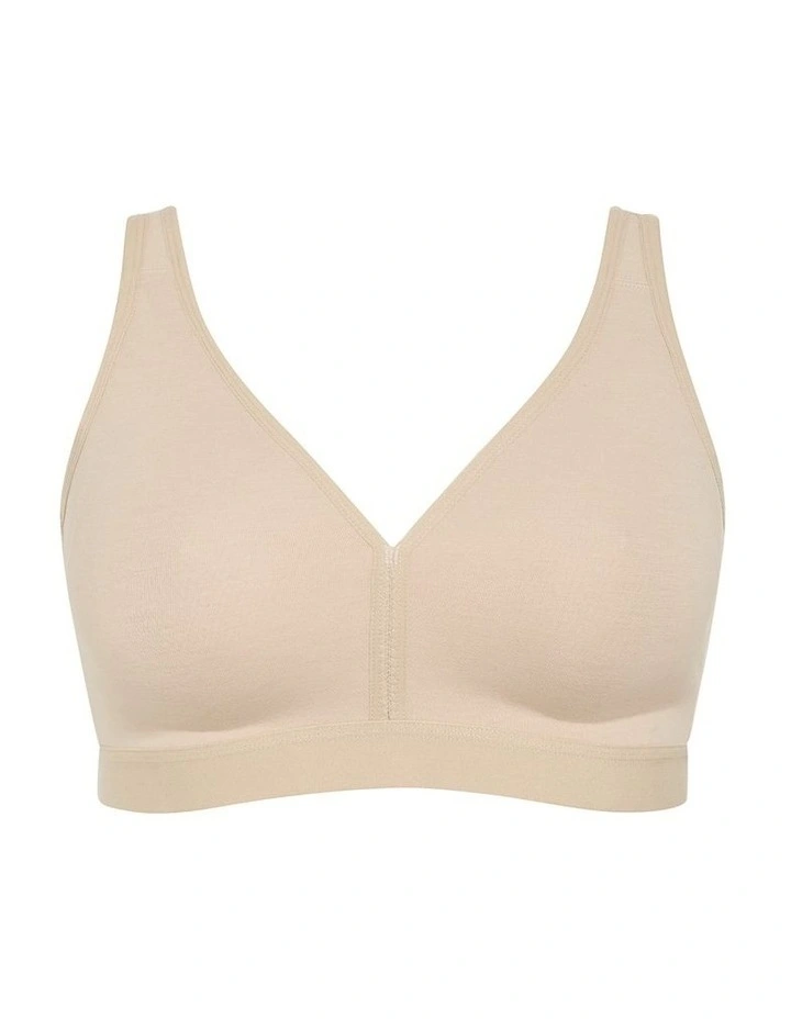 Luxe Cotton Wireless Bra in latte image 3