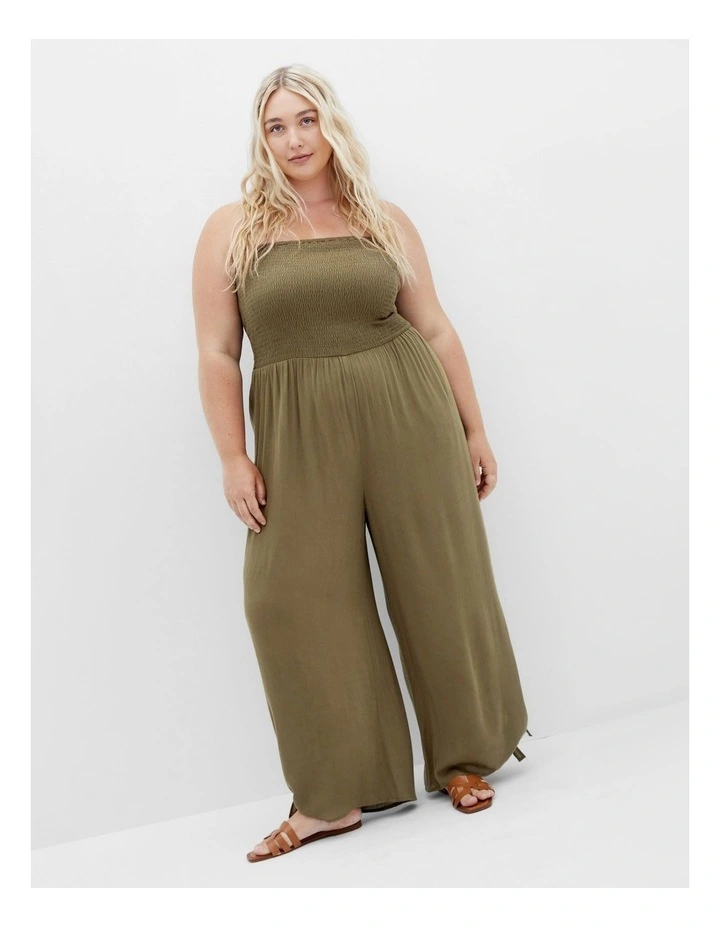 Smocked Jumpsuit in Masala image 1