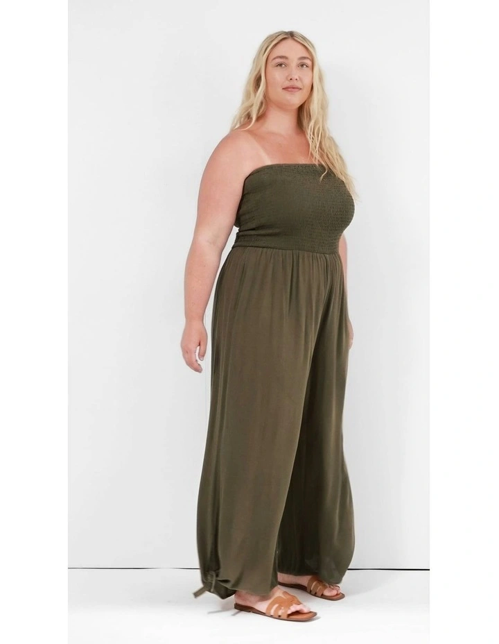 Smocked Jumpsuit in Masala image 5