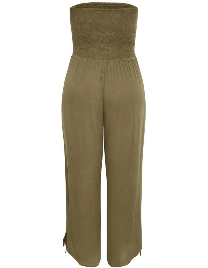 Smocked Jumpsuit in Masala image 7