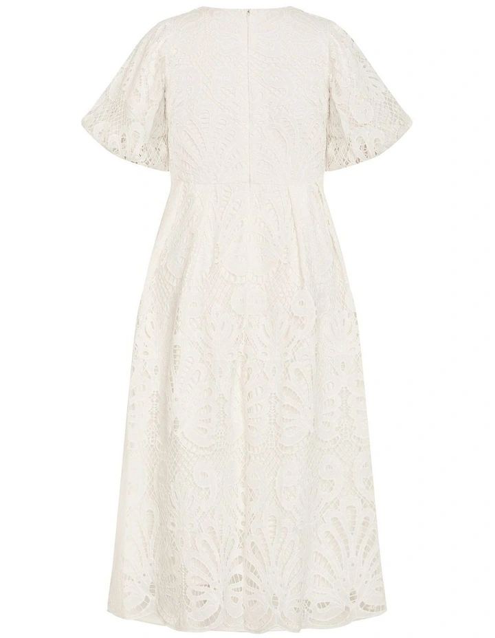 Kylee Embroidered Midi Dress in Ivory image 4