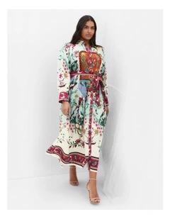 Ezra Print Maxi Dress in Mint