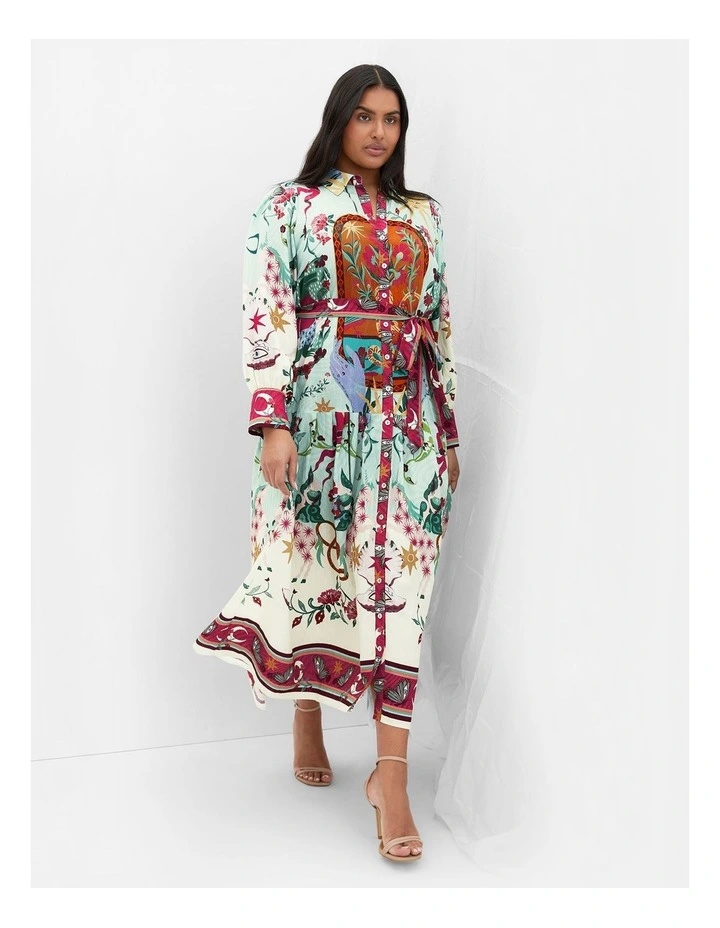 Ezra Print Maxi Dress in Mint image 1