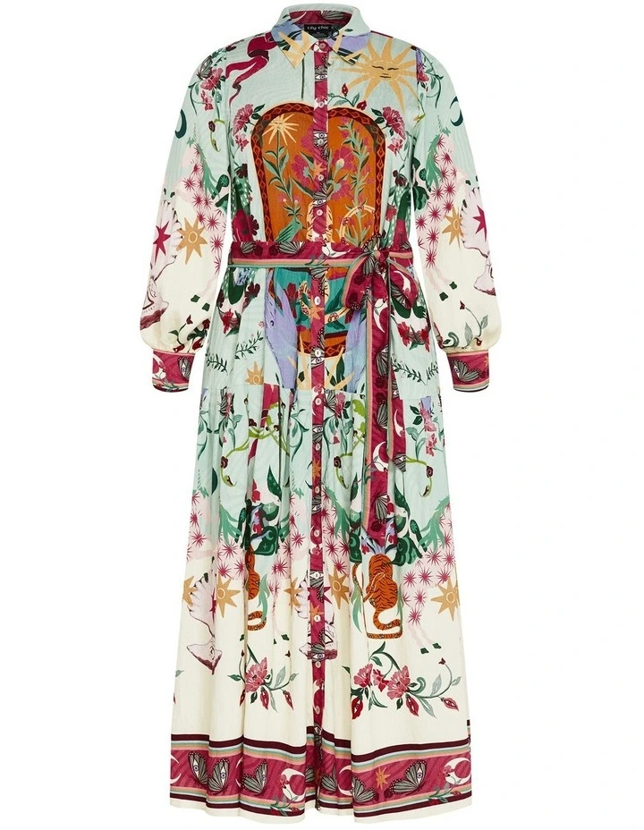 Ezra Print Maxi Dress in Mint image 3