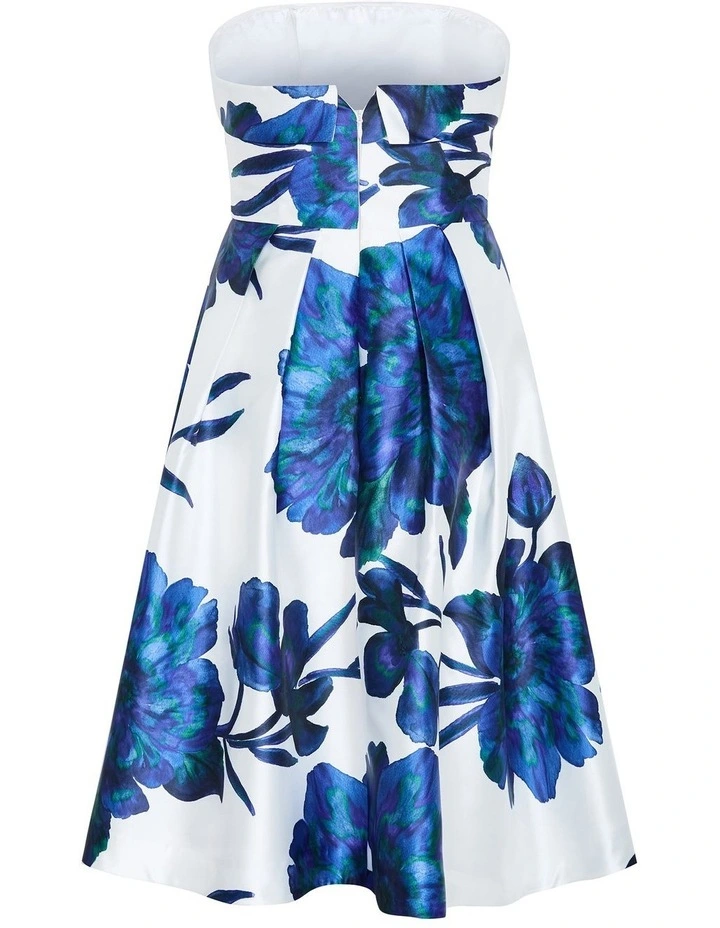 Tiffany Bloom Strapless Midi Dress in Off White image 4