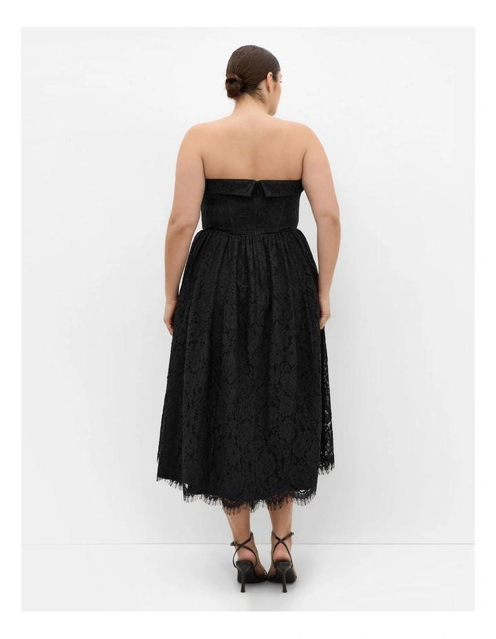 Delaney Strapless Lace Dress in Black image 2