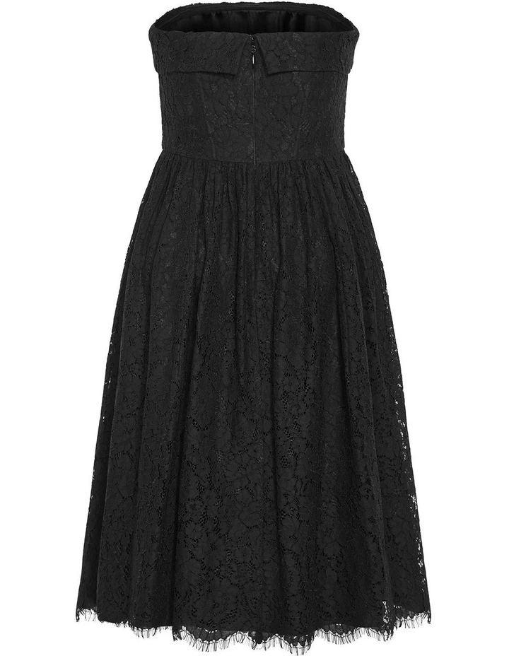 Delaney Strapless Lace Dress in Black image 3