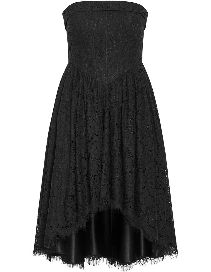 Delaney Strapless Lace Dress in Black image 4