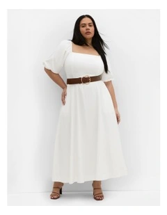 Collins Puff Sleeve Maxi Dress in Ivory