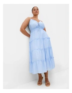 Aiza Tier Maxi Dress in Sky Blue