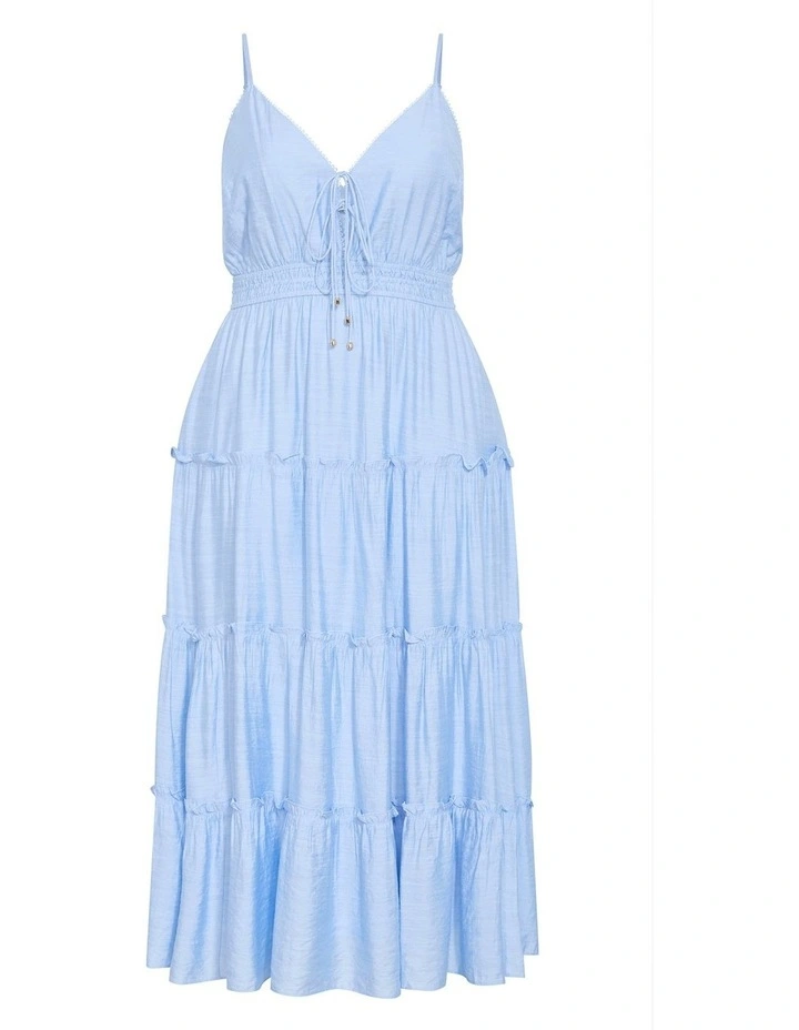 Aiza Tier Maxi Dress in Sky Blue image 3