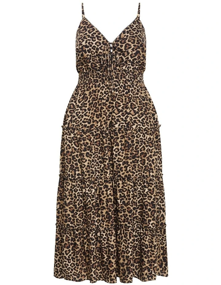 Amaya Leopard Print Maxi Dress in Brown image 3