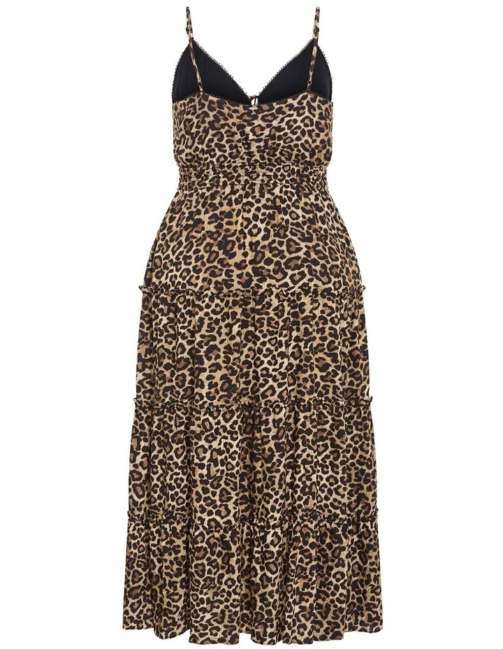 Amaya Leopard Print Maxi Dress in Brown image 4