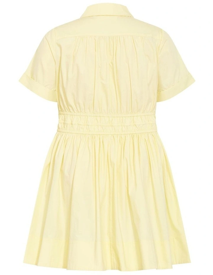 Lana Mini Shirt Dress in Lemon Drop image 3