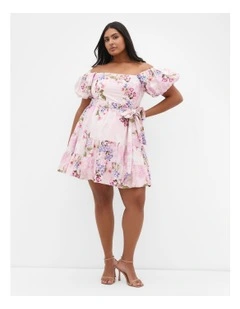 Aliyah Print Mini Dress in Light Pink