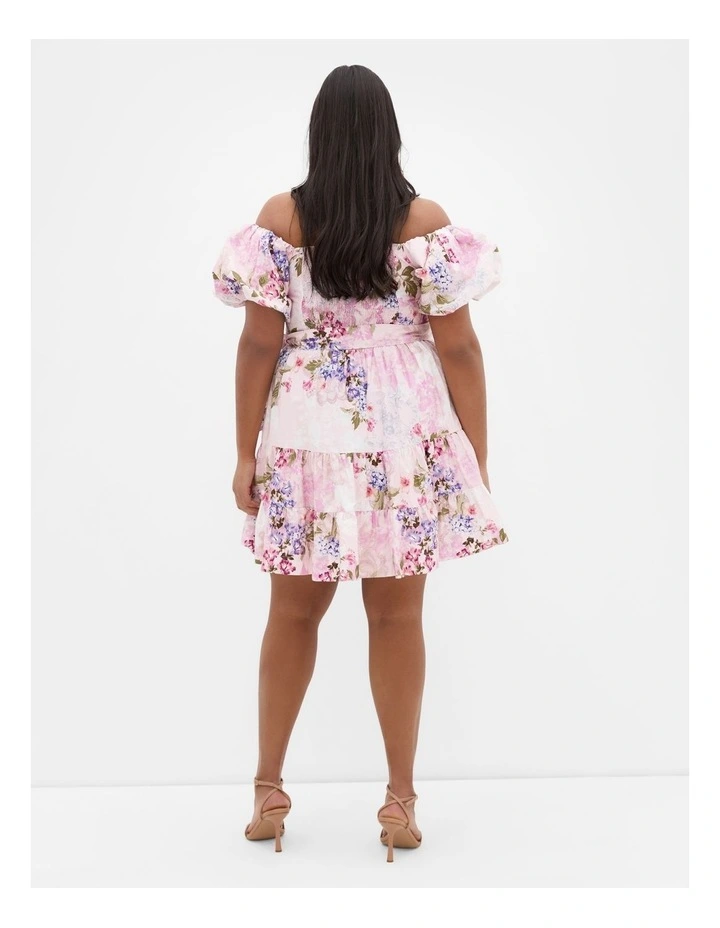 Aliyah Print Mini Dress in Light Pink image 2