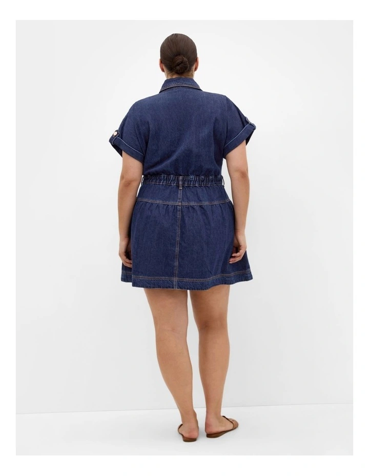 Ari Denim Mini Dress in Dark Wash image 2