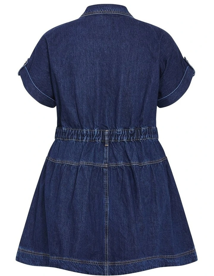 Ari Denim Mini Dress in Dark Wash image 4