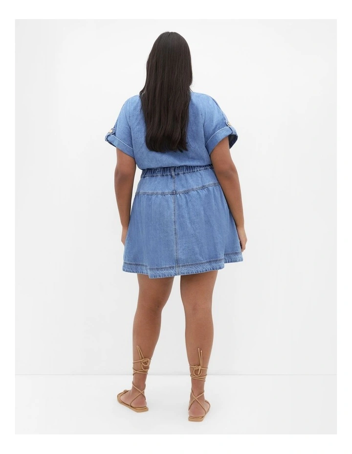 Ari Denim Mini Dress in Light Wash image 2