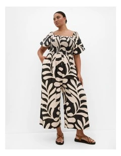 Taranto Print Jumpsuit in Black