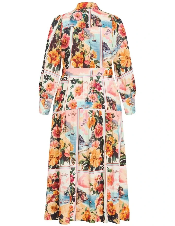 Ezra Aloha Print Midi Dress in Multi image 4