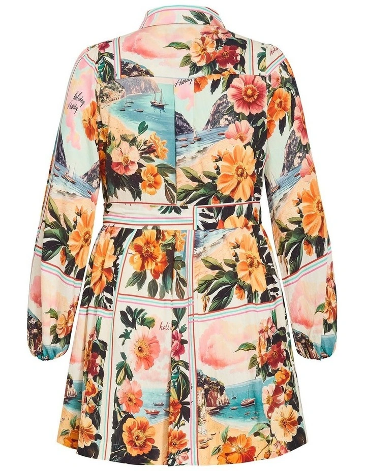 Ezra Aloha Print Mini Dress in Multi image 4