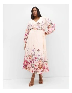 Anastasia Wrap Maxi Dress in Light Blush