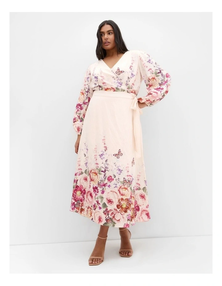 Anastasia Wrap Maxi Dress in Light Blush image 1