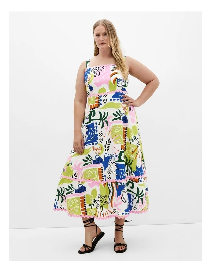Shani Print Maxi Dress in Multi image 1
