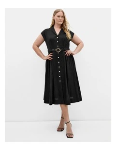 Liliyana Linen Dress in Black